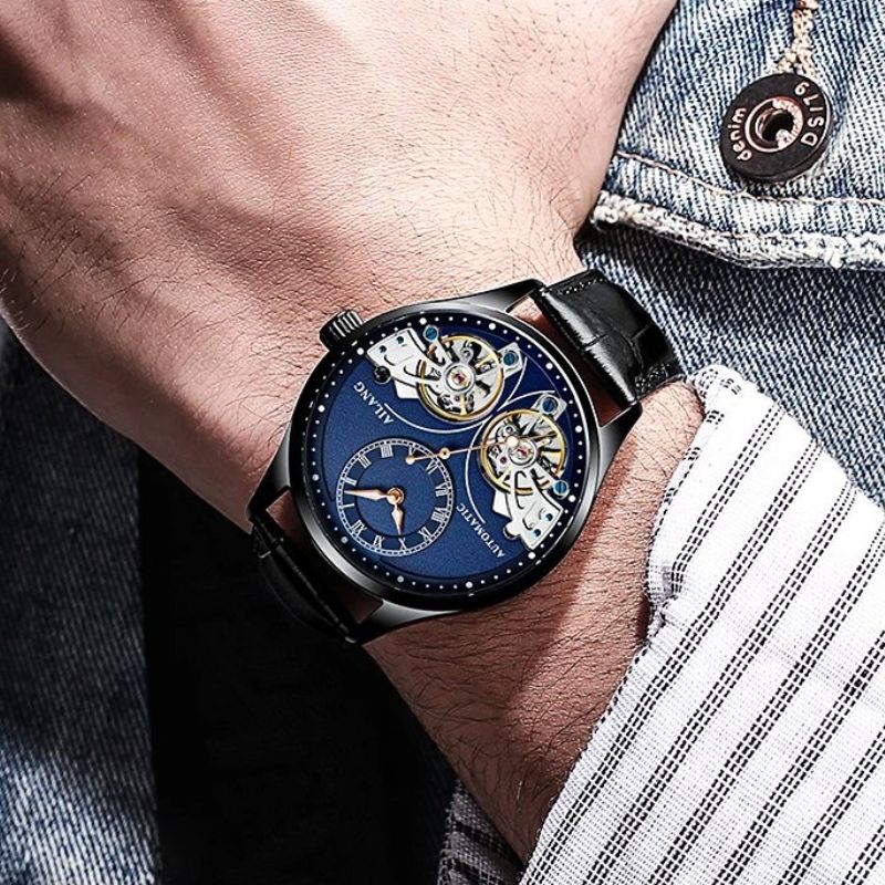 Dobbelt Tourbillon Luminøs Mekanisk Ur