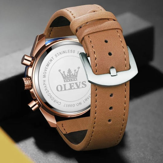Klassisk Læder Quartz Ur
