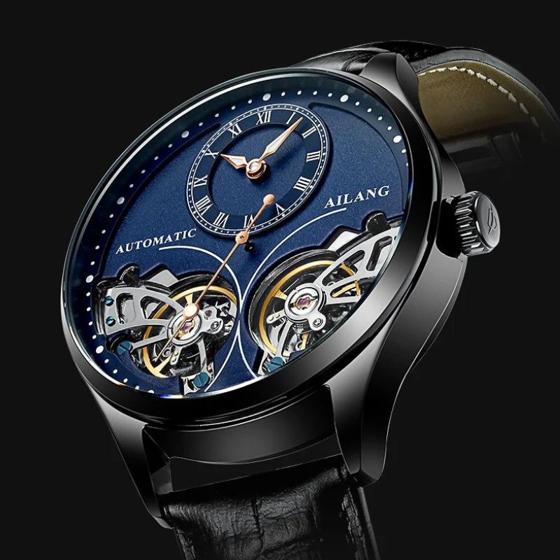 Dobbelt Tourbillon Luminøs Mekanisk Ur