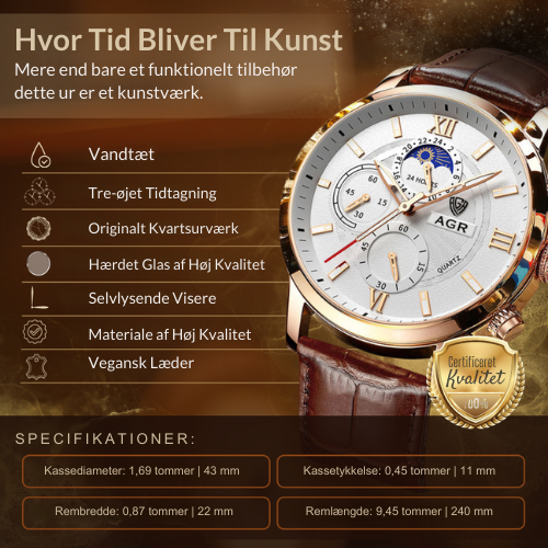 Luksus Læder Quartz Ur