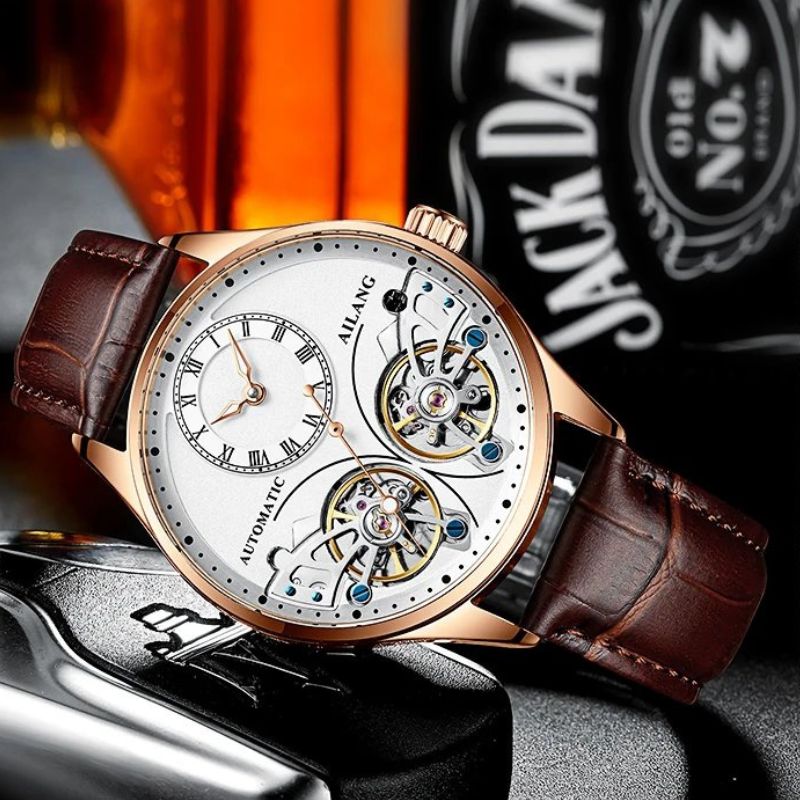 Dobbelt Tourbillon Luminøs Mekanisk Ur