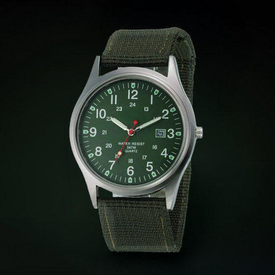 Militær-inspireret casual armbåndsur