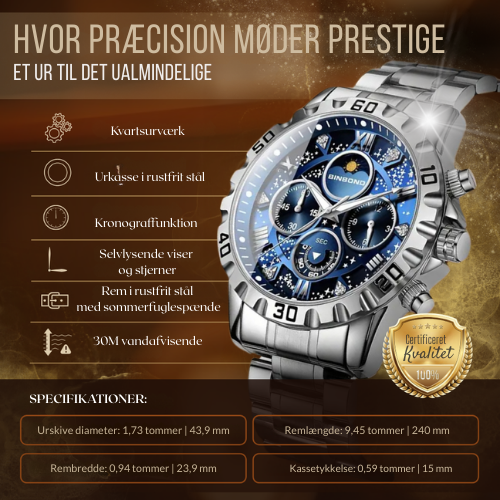 Luxury Chronograph Watch with Metal Band