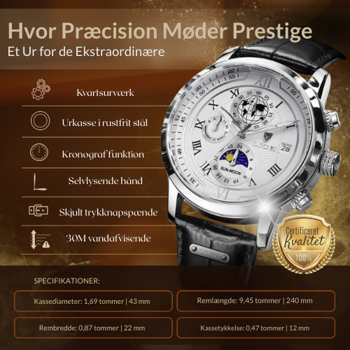 Premium Læderrem Chronograph Ur