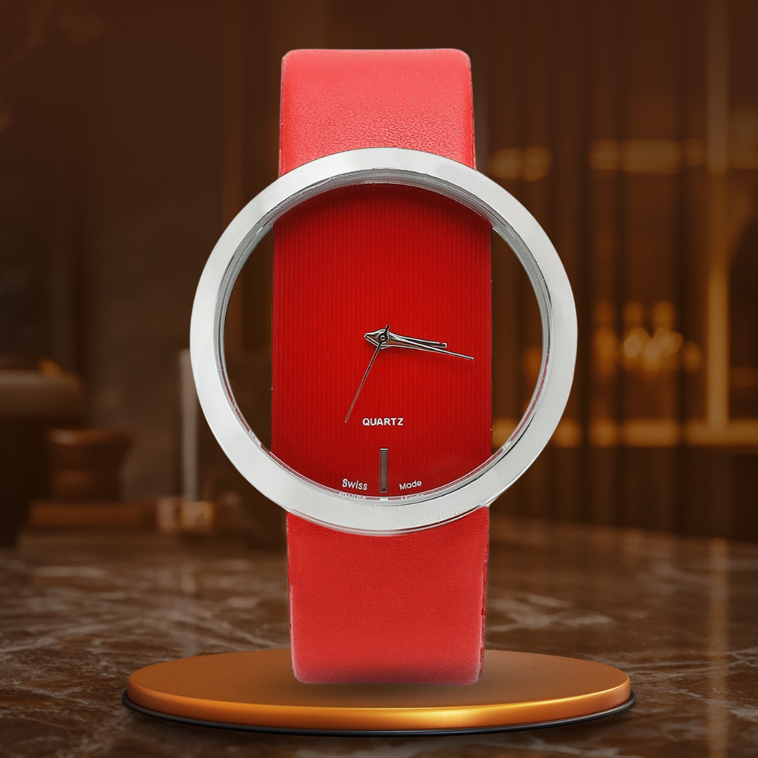 Elegant transparent urskive kvartsur