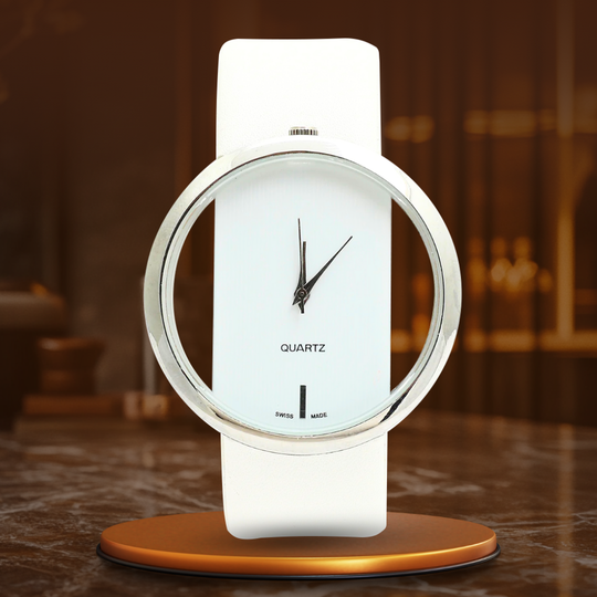 Elegant transparent urskive kvartsur