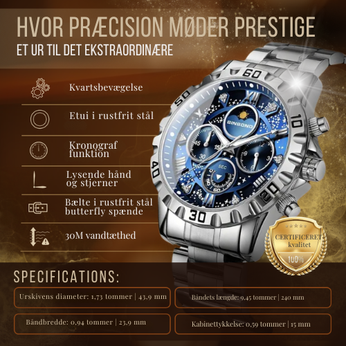 Luxury Chronograph Watch with Metal Band