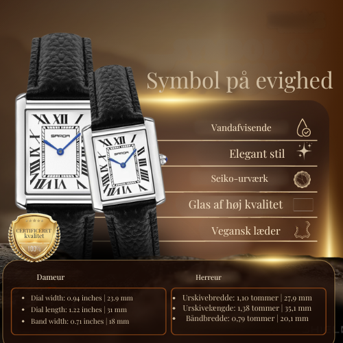 Stylish firkantede ur til par