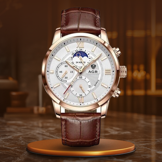 Luksus Læder Quartz Ur