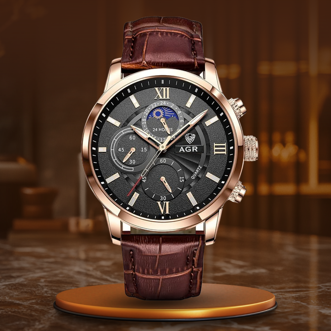 Luksus Læder Quartz Ur