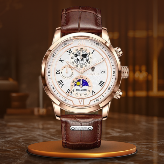 Premium Læderrem Chronograph Ur