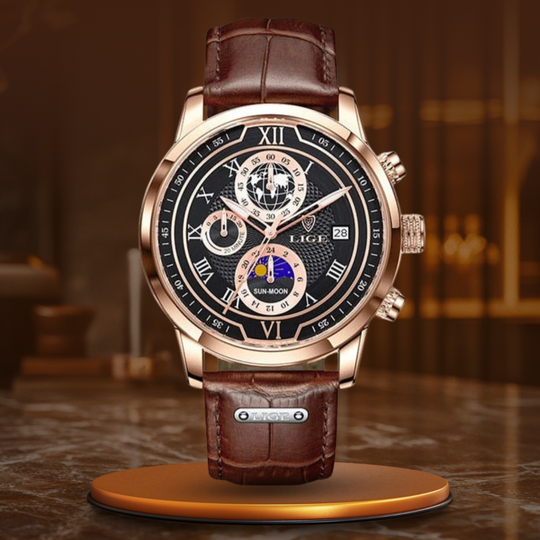 Premium Læderrem Chronograph Ur