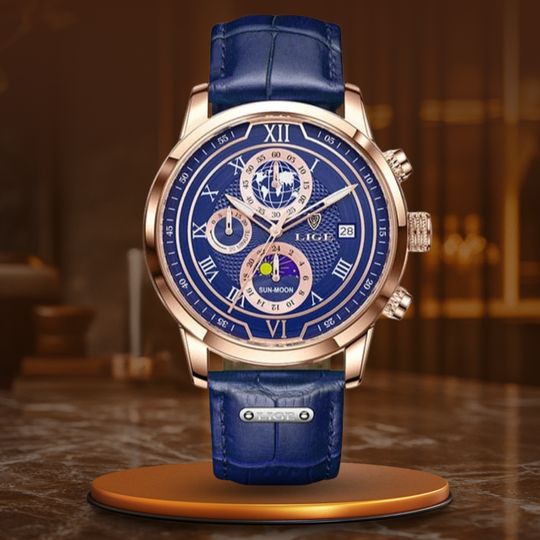 Premium Læderrem Chronograph Ur