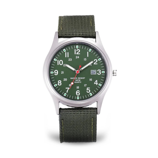 Militær-inspireret casual armbåndsur