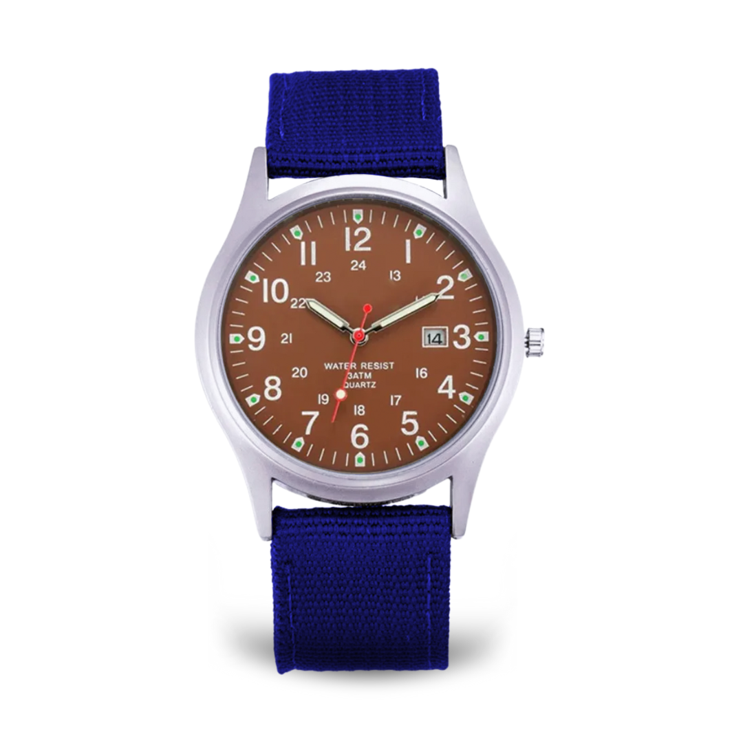 Militær-inspireret casual armbåndsur