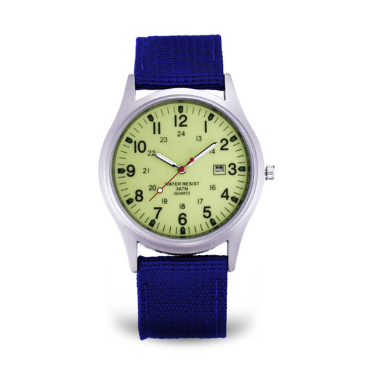 Militær-inspireret casual armbåndsur