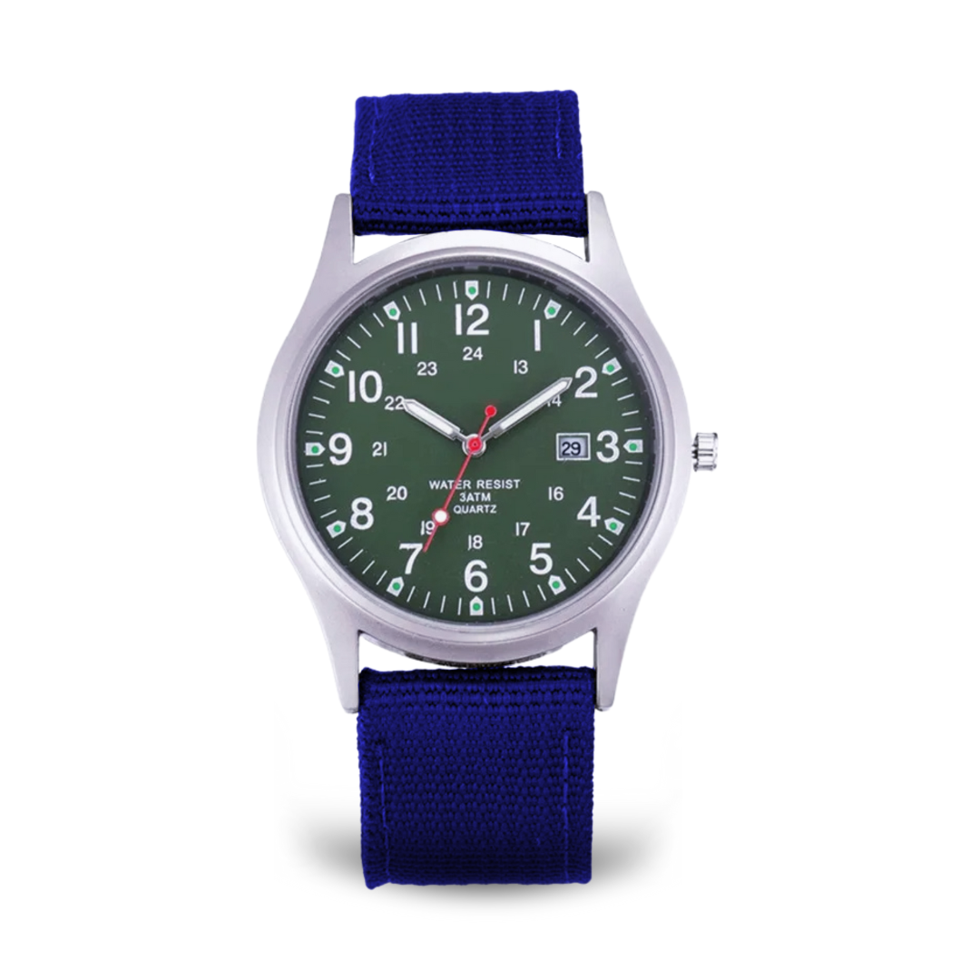 Militær-inspireret casual armbåndsur