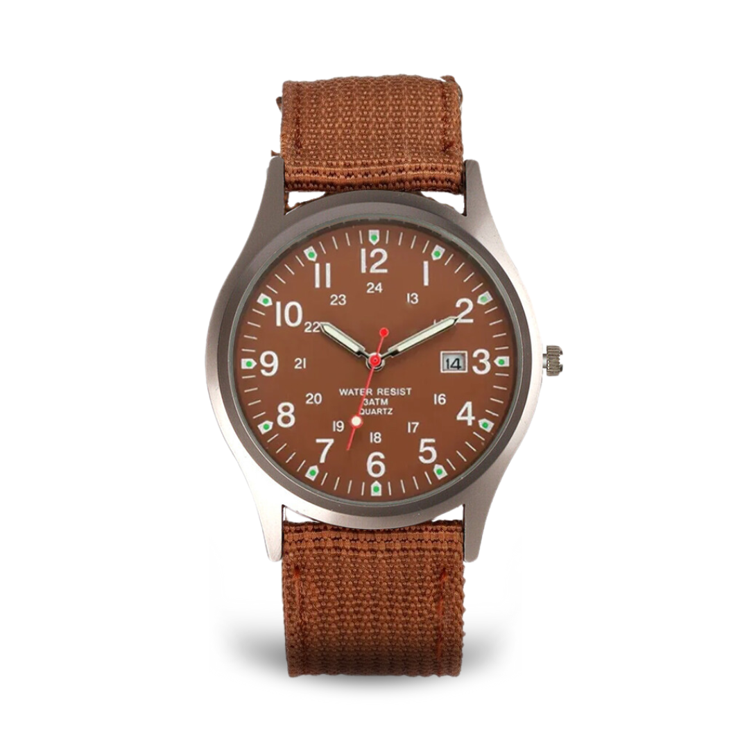Militær-inspireret casual armbåndsur