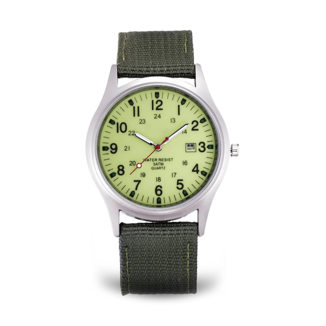 Militær-inspireret casual armbåndsur