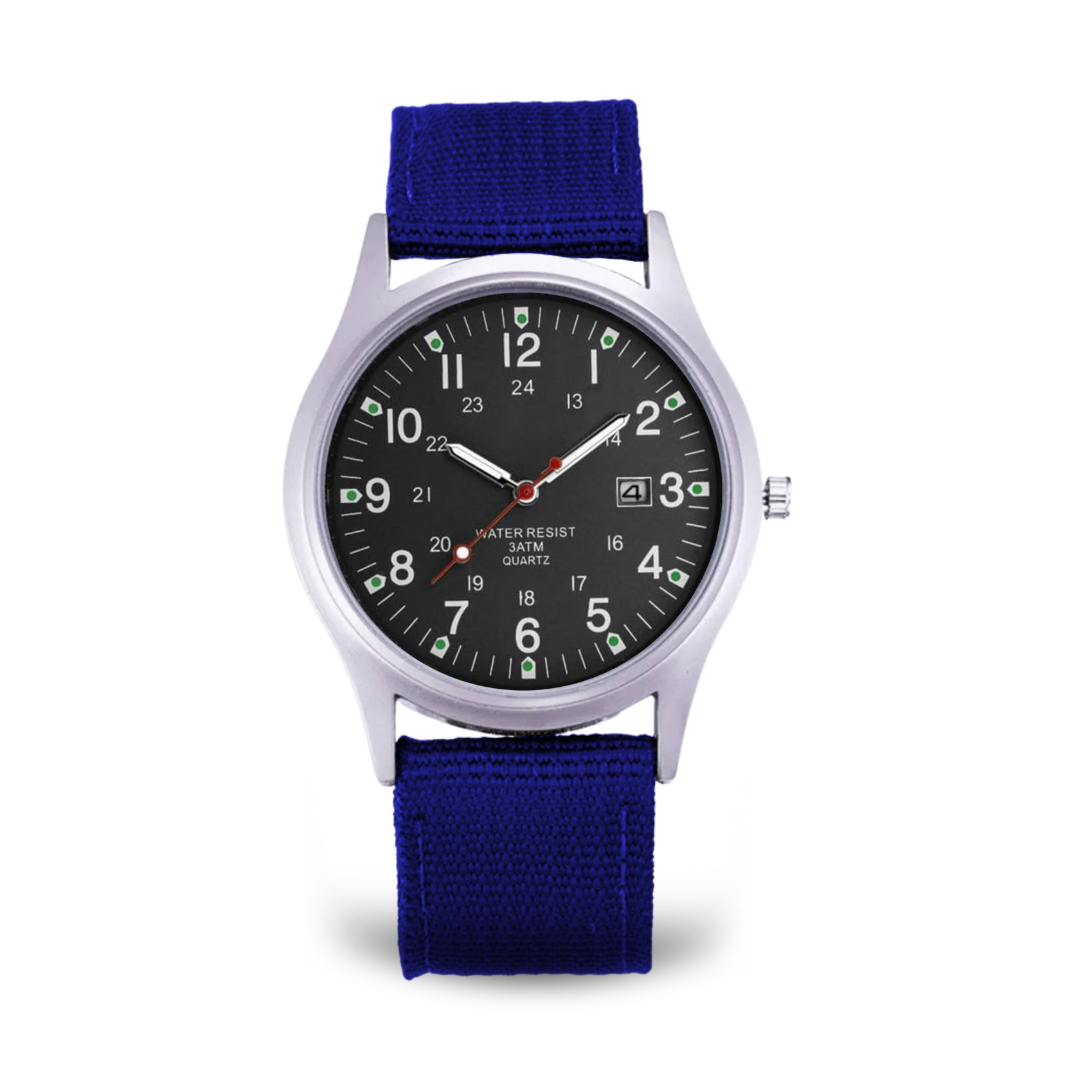 Militær-inspireret casual armbåndsur