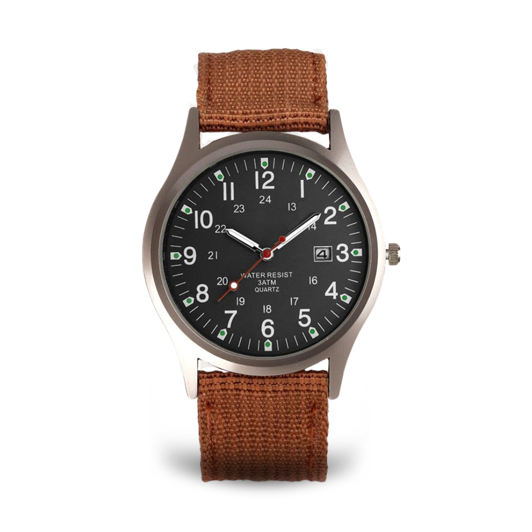 Militær-inspireret casual armbåndsur