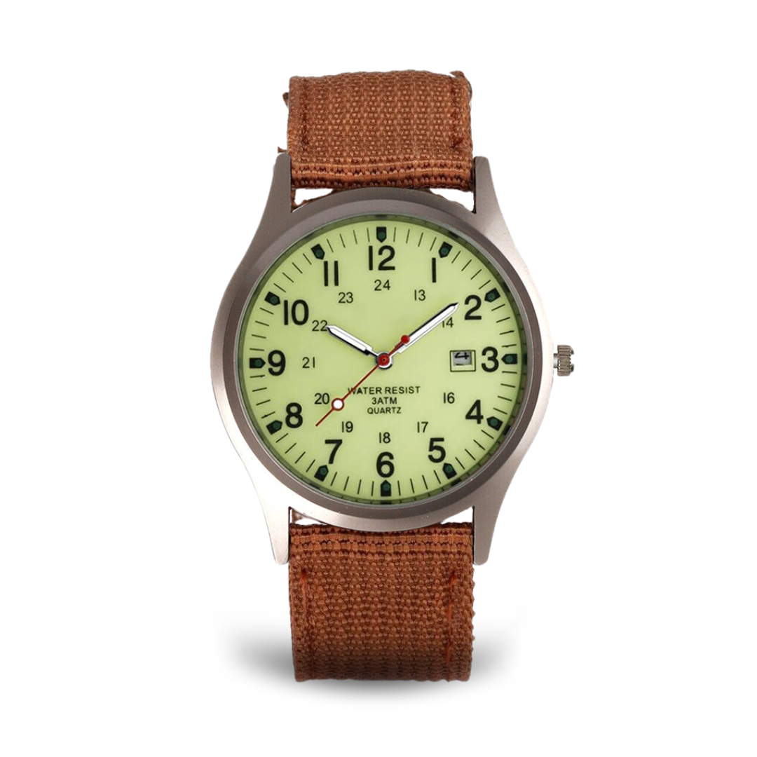 Militær-inspireret casual armbåndsur