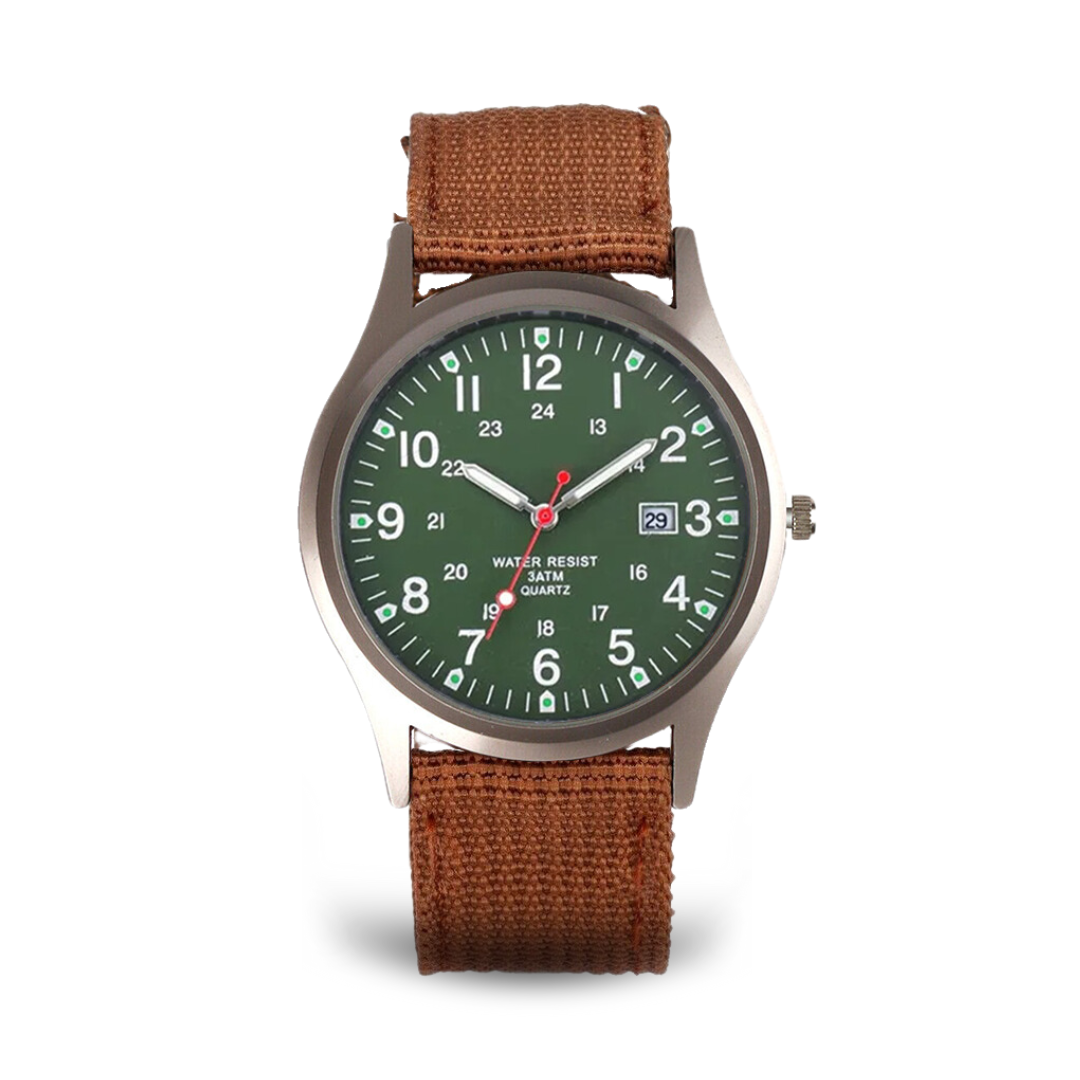 Militær-inspireret casual armbåndsur