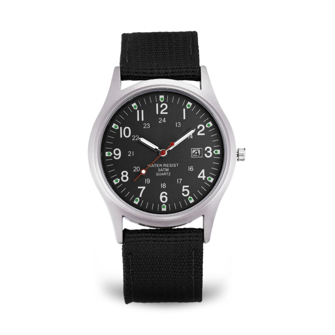 Militær-inspireret casual armbåndsur