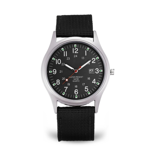 Militær-inspireret casual armbåndsur