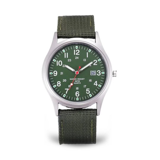 Militær-inspireret casual armbåndsur