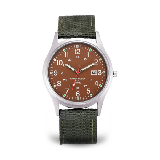 Militær-inspireret casual armbåndsur