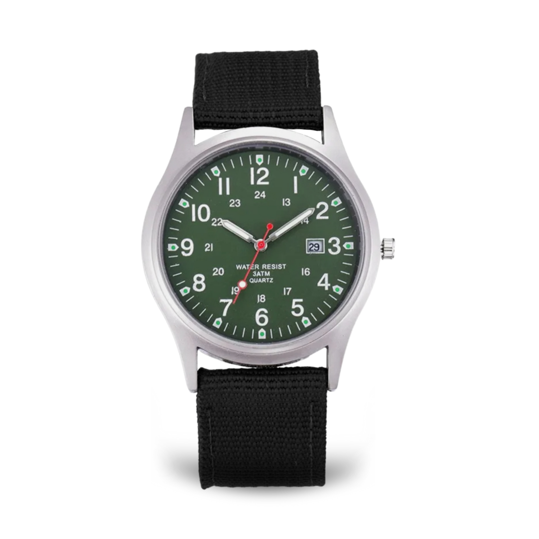 Militær-inspireret casual armbåndsur