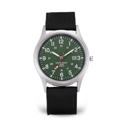 Militær-inspireret casual armbåndsur