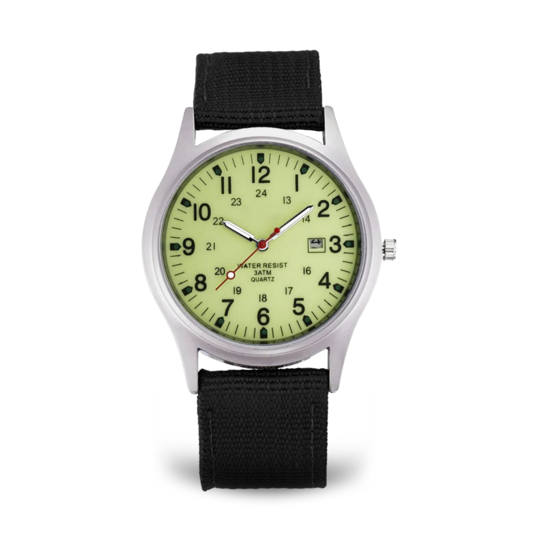 Militær-inspireret casual armbåndsur