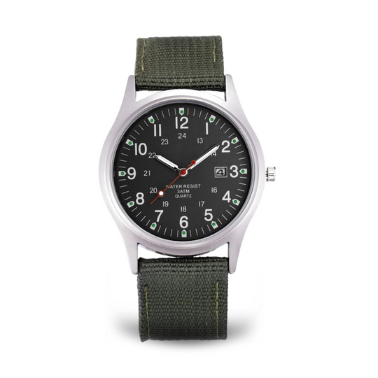 Militær-inspireret casual armbåndsur