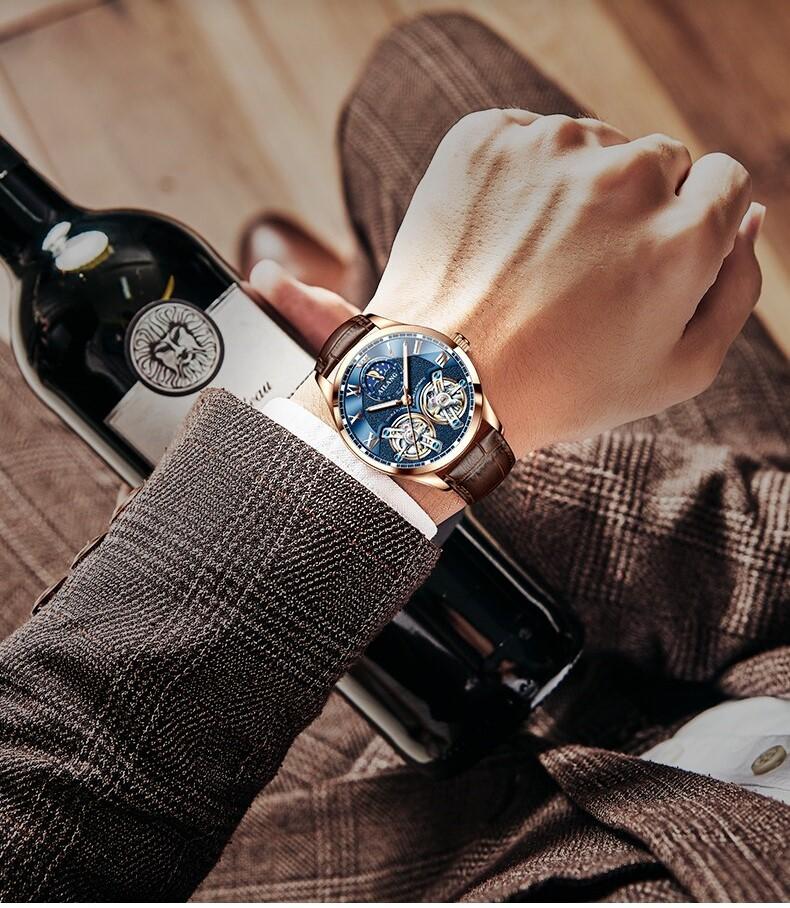 Tourbillon Design Erhvervsmæssig Mekanisk Ur