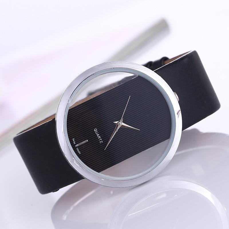 Elegant transparent urskive kvarts ur