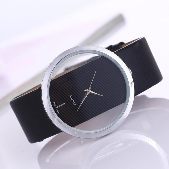 Elegant transparent urskive kvarts ur