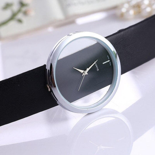 Elegant transparent urskive kvarts ur