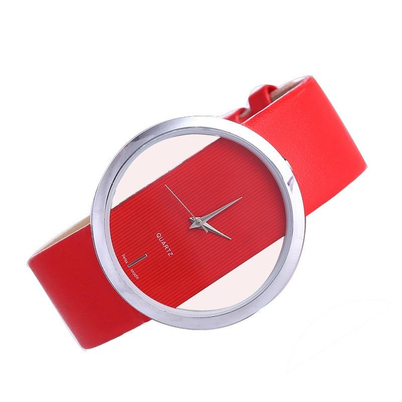 Elegant transparent urskive kvartsur